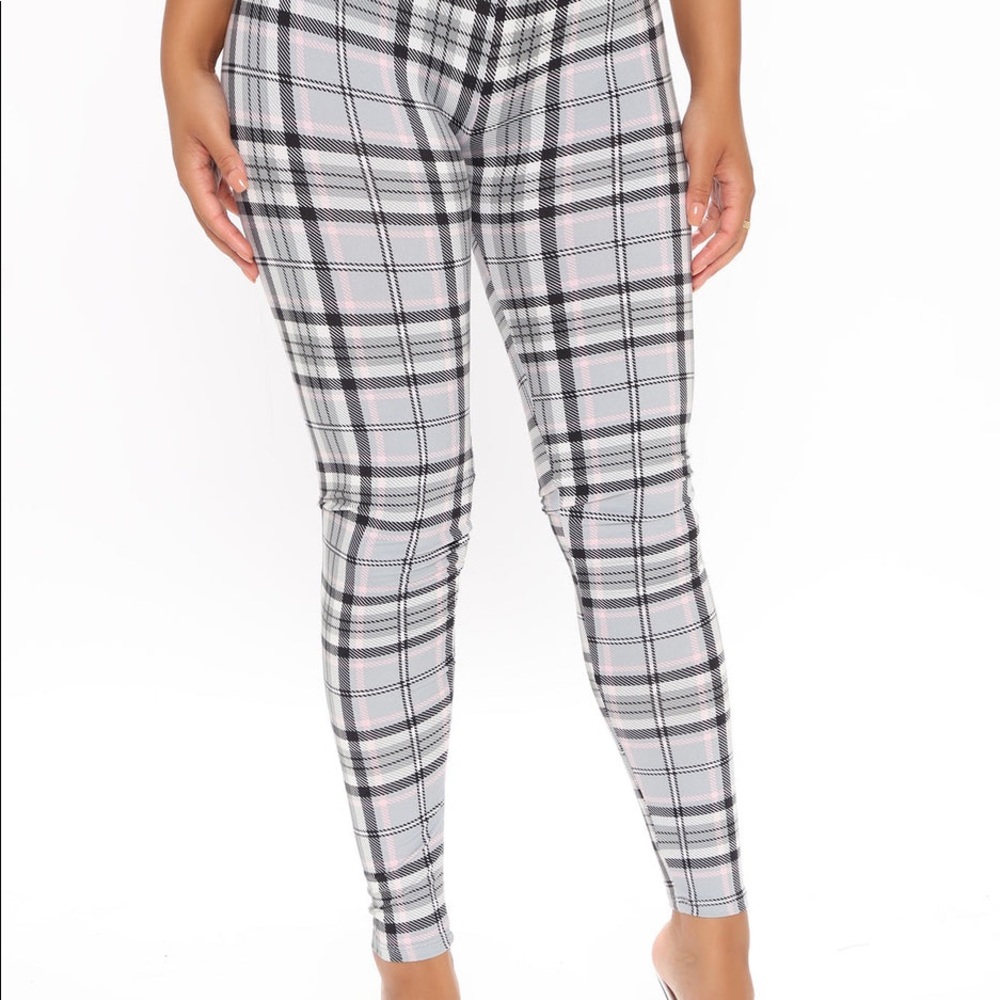 Fashion nova as if plaid leggings 1X